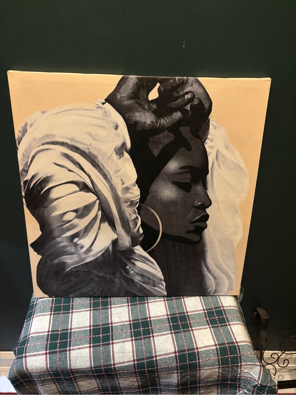 African Profile Signes Grimalt Canvas Art Print in Black and Cream
